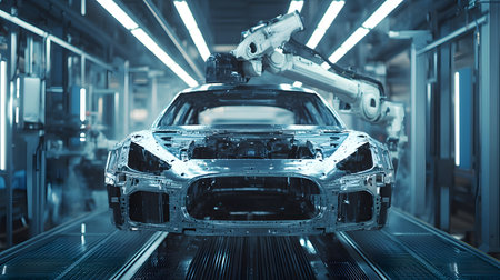 Automotive industry. Automotive production line. Automotive industry. Automotive industryの素材
