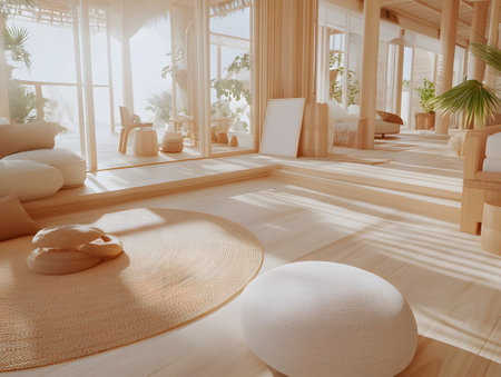 Modern living room interior. 3d rendering mock up toned imageの素材