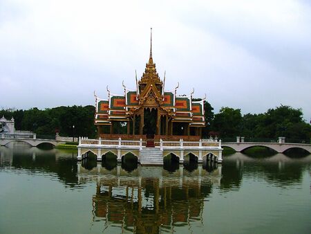 pavilion on waterの写真素材