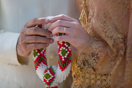 Wedding Details and garlands of thai styleの写真素材