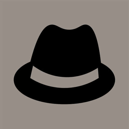 Icon, logo, vector illustration of a cowboy hat isolated on gray background. suitable for animal husbandry, culture, protection and logos.のイラスト素材