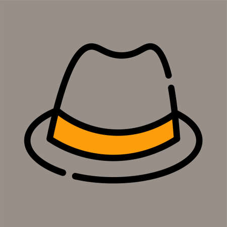 Icon, logo, vector illustration of a cowboy hat isolated on gray background. suitable for animal husbandry, culture, protection and logos.のイラスト素材