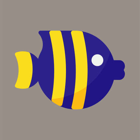 Icon, logo, vector illustration of fish isolated on gray background. suitable for animal husbandry, business, aquarium, fisheries and logos.のイラスト素材
