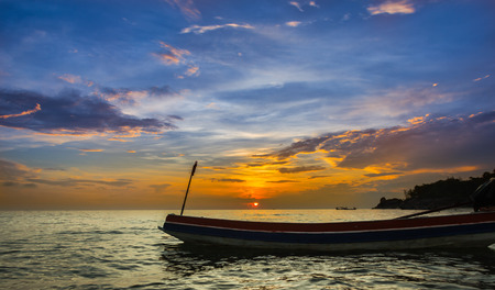 The sea view of Songkhla and fishing boats fishing lifeの写真素材