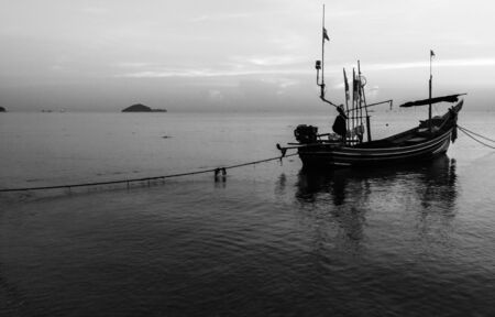 Kolek boats fishing boats in Thailand Muslims.の写真素材