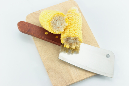 corns ready for slice and cutの写真素材