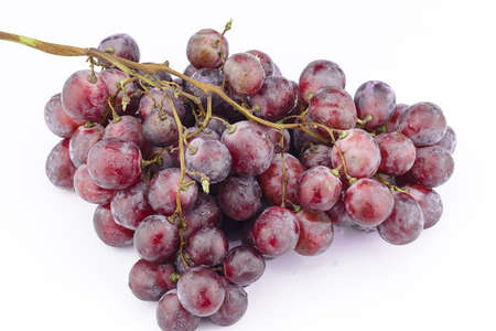 red grapes on white background
