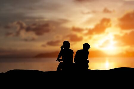 silhouette In love lifestyle illustrationの写真素材