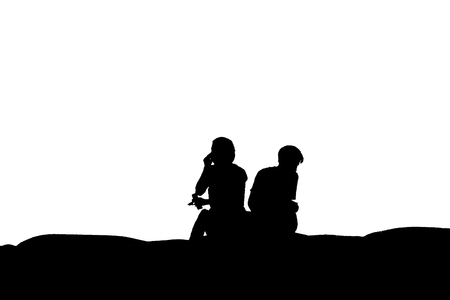 In love lifestyle white backgroundの写真素材