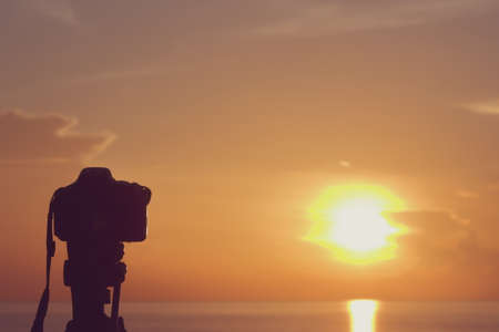 Set of pictures of sunrise and sea, recording the beauty of nature. by taking pictures from the cameraの写真素材