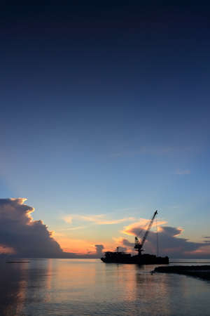 set of pictures of the beauty of nature at sunrise morning. Make the sea and the sky beautifulの写真素材