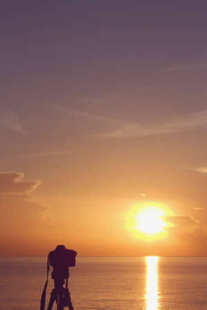 Set of pictures of sunrise and sea, recording the beauty of nature. by taking pictures from the cameraの写真素材