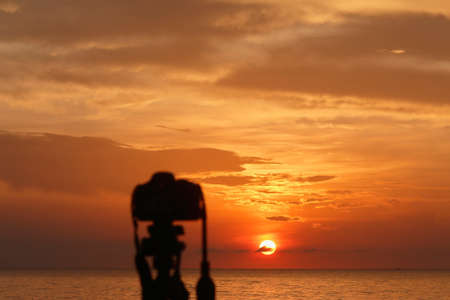 Set of pictures of sunrise and sea, recording the beauty of nature. by taking pictures from the...