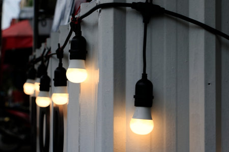 light bulb on white background Decorate the storefrontの写真素材
