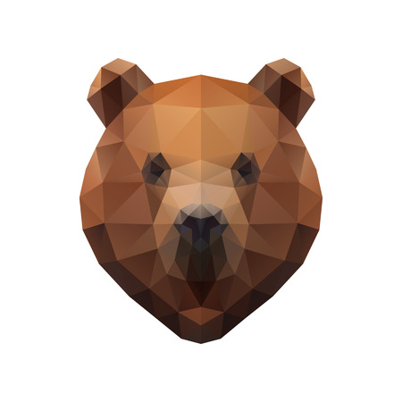 Low poly illustration. Bearのイラスト素材