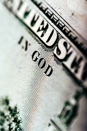 Macro photograph a close up, detail of 100 dollar billの写真素材