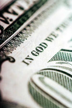 Macro photograph a close up, detail of 1 dollar billの写真素材