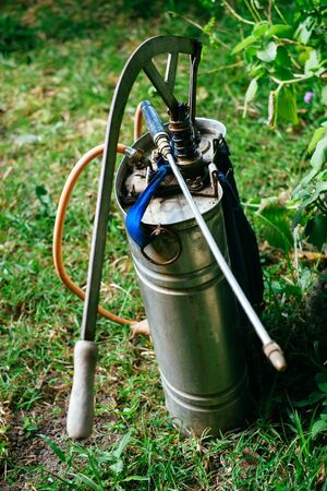 Stainless Steel Knapsack Manual Sprayer for the plants in the farmの写真素材