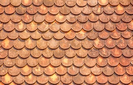 Orange roof tiles background textureの写真素材