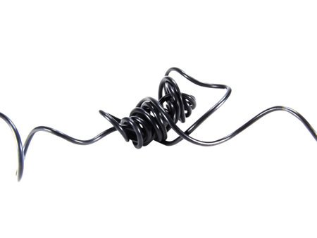 Black wire cable of usb and adapter isolated on white background.Electronic Connector.Selection focus.の写真素材