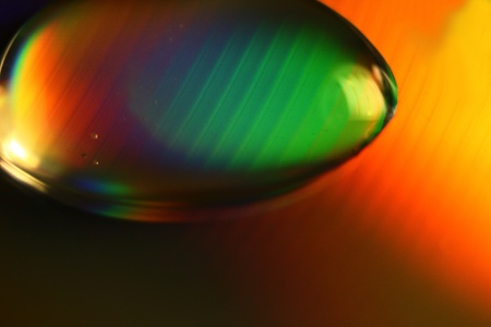 Water droplet on colorful background