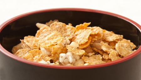 Cereals made from whole grain in bowlの写真素材
