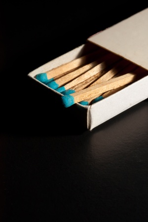 Blue Match in boxの写真素材