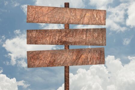 Wood sign with sky background