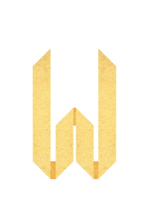 W font created from textured paper in origami styleの写真素材