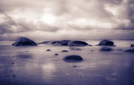 Seascape with long exposureの写真素材
