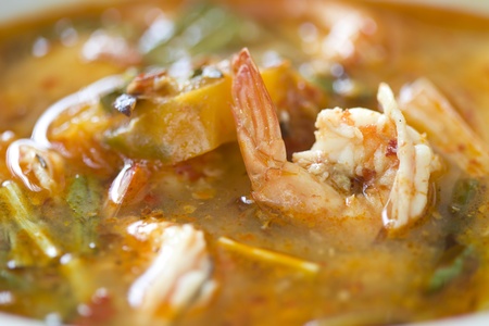 Tom Yum Kung or Spicy shrimp soup as Thai delicious foodの写真素材