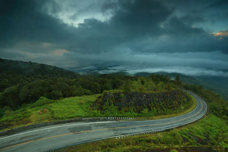 Road curve in Chiangmaiの写真素材