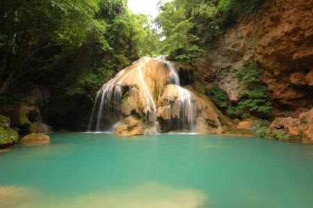 Waterfall in Lamphun province of Thailandの写真素材