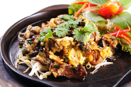 Thai fried mussels with eggの素材
