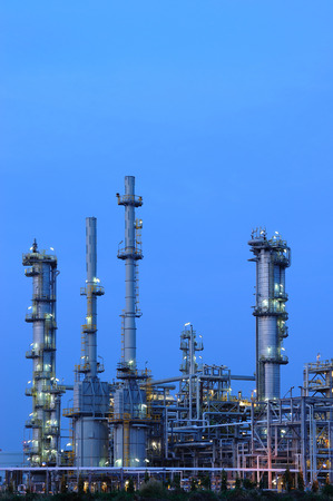 Petrochemical industry during sunsetの写真素材