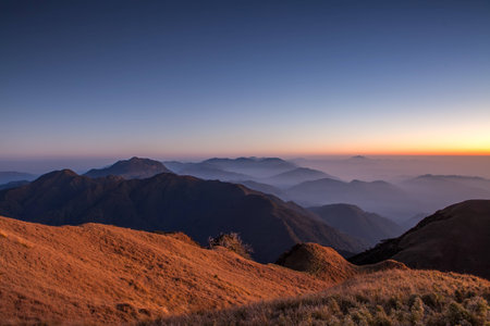 where mountains meets cloudsの写真素材