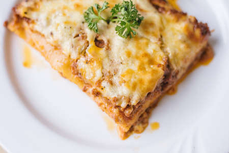 Delicious homemade Lasagnaの写真素材