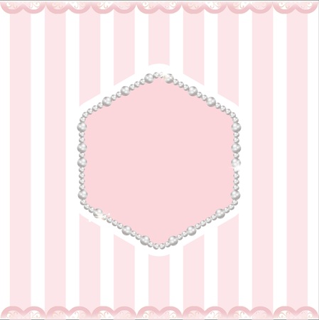 Sweet pink and shiny pearl templateのイラスト素材