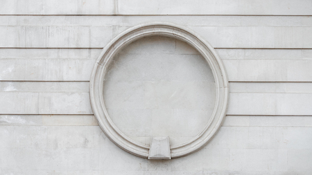 circle and stripes on the wall. wall shop. mocap for the logo.の写真素材