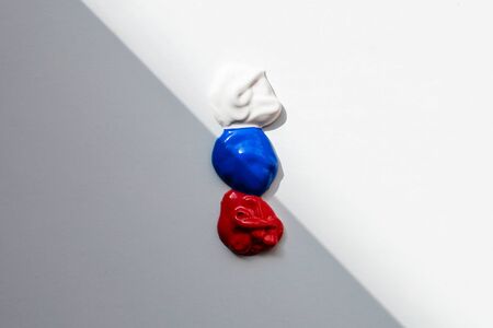 flag day of Russia. June 12. paints in the colors of the Russian Federation. Moscow.Victory Day. 9th May.の写真素材