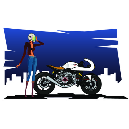 Illustrator for racing girl nightlifeのイラスト素材