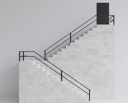 3d rendering Stairs step Building minimal style