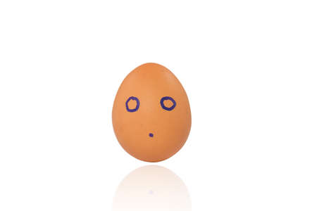 Egg with hand drawn face.の写真素材