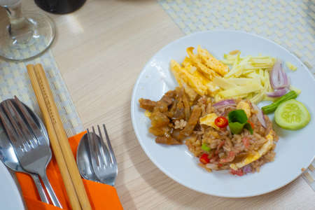 Fried rice menu at breakfast timeの写真素材