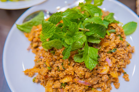 Thai food on the table in the restaurantの写真素材