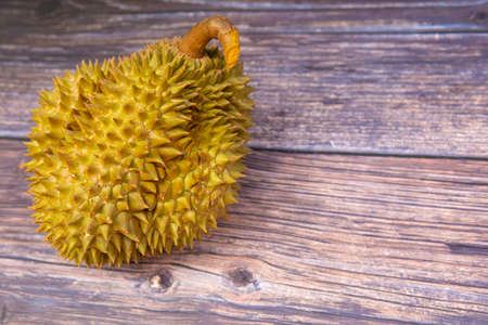 Durian hasn't peeled on the wooden floor.