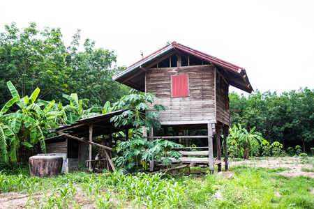 Wooden houses in the Northeast of Thailand の写真素材