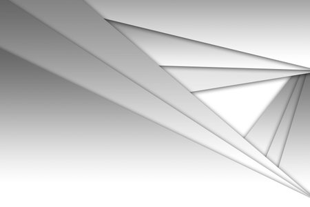 Abstract white and grey background basic geometric overlaps with shadow for modern style background.の写真素材