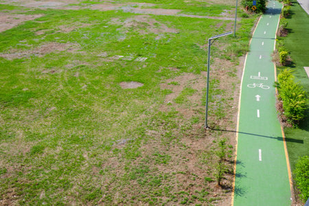 Bike lanes or cycle lanes in park Thailandの写真素材