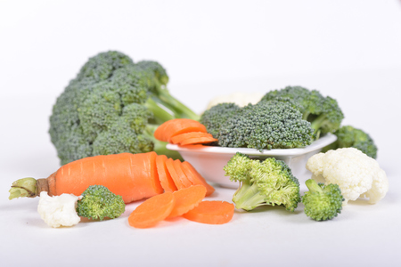 Healthy choice - fresh veggies ready for salad or soup, or just quick snackの写真素材